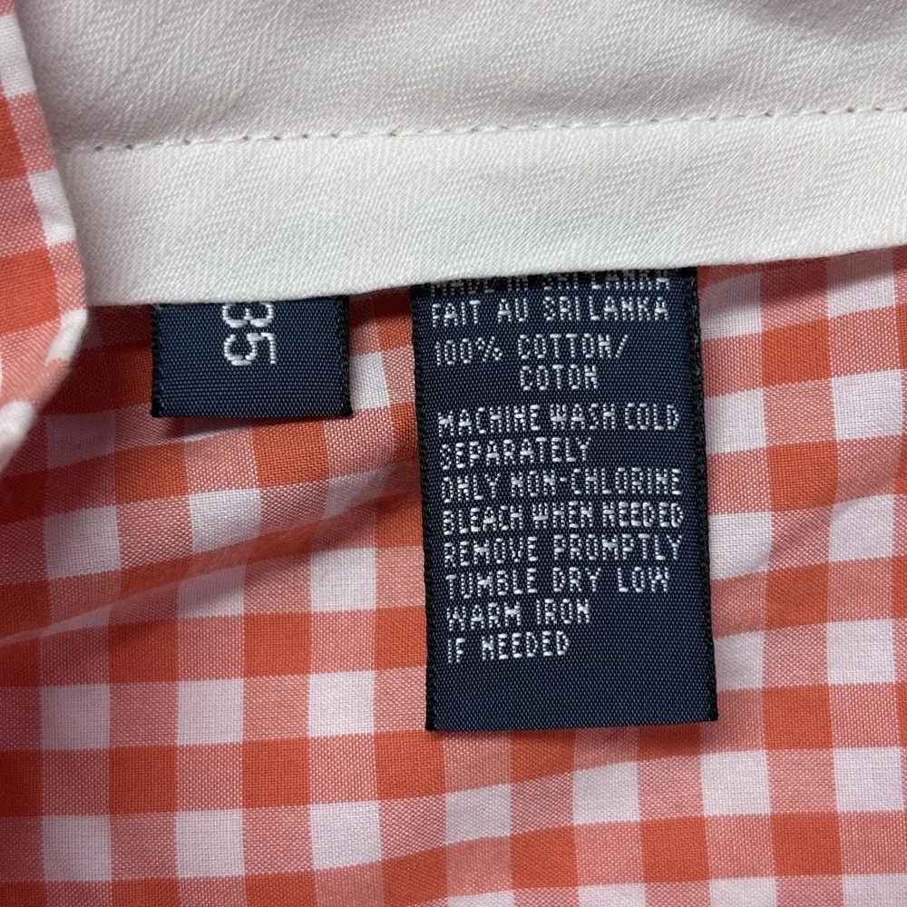 NWT Polo Ralph Lauren Shorts Men 35 Orange White Gingham Check Plaid Vintage